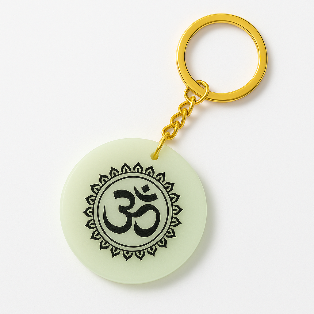 om glow in the dark keychain om glow in the dark keychain
