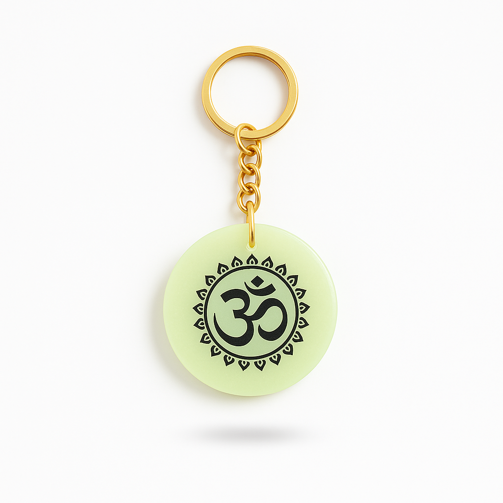 om glow in the dark keychain om glow in the dark keychain